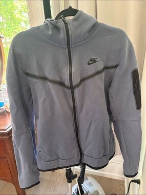Nike Tech Men’s Performance Full-Zip Hoodie Jacket in Slate Blue